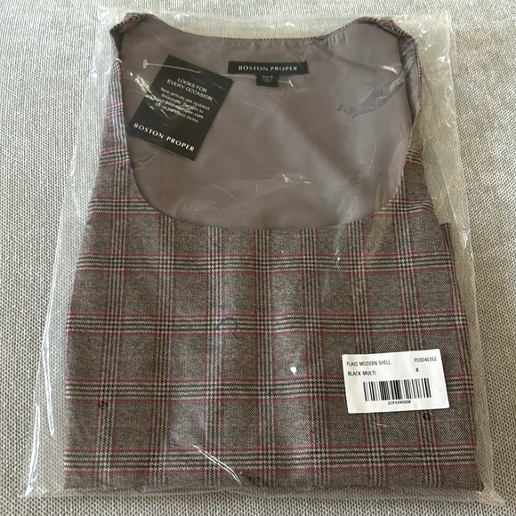 Boston Proper Plaid Modern Shell - Picture 4 of 5